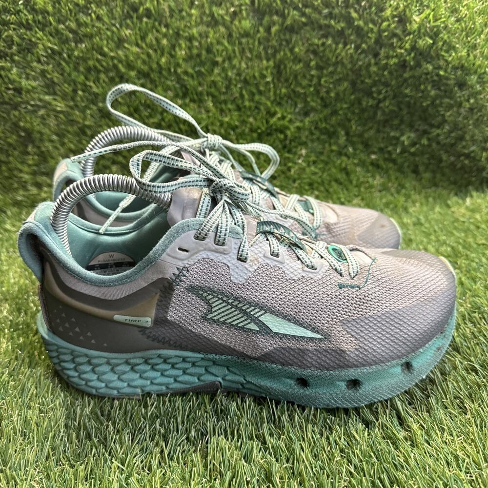 Altra Timp 4 Women's Size 7.5 Trail Running Shoes Gray Foot Shape